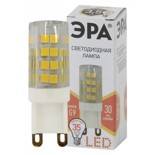 Лампа светодиодная 3,5W G9 220V 2700K (желтый) ЭРА JCD-3,5w-220V-corn, ceramics-827-G9