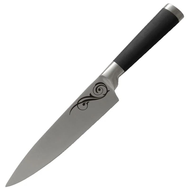 Нож MAL-01RS (поварской) с прорезиненной ручкой, MALLONY