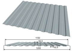 Профнастил "Металлпрофиль" С-8(Тип), 0.7 мм, оцинкованный 1.2 * м2
