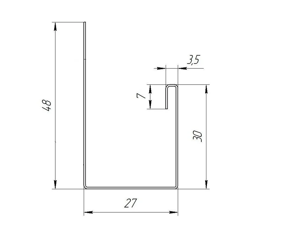 Планка П-образная Print ** для М/сайдинга Блок-Хаус NEW 3м.п.