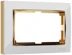Рамка для двойной розетки Werkel Snabb, белый/золото, WL03-Frame-01 -DBL-white-GD , W0081933