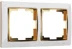 Рамка 2-местная Werkel Snabb, белый/золото, WL03-Frame-02-white-GD , W0021933