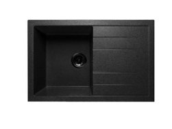 Мойка композитная GRANFEST Quadro 775х500 Черный секцией для разморозки и крылом