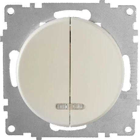 Выключатель двухклавишный СП Florence с подсветкой, бежевый OneKeyElectro 1E31801301