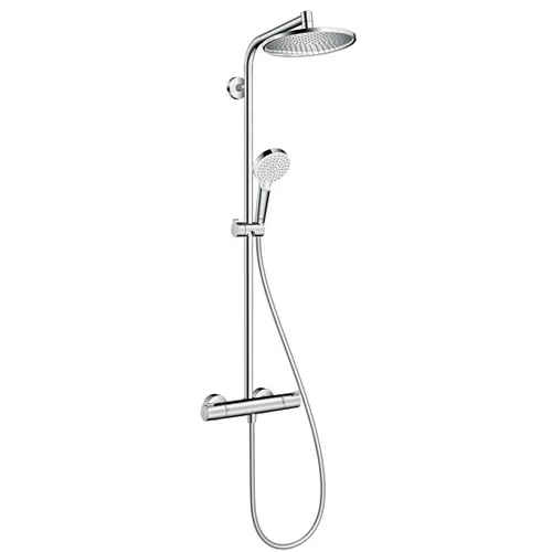 Система душевая Crometta E Showerpipe 240, настенный монтаж, термостат для душа, ручной душ 1 режим, верхний душ, металлический шланг 1,6м, (хром)