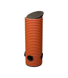 Колодец дренажный смотровой Ду 315, h=1 м, 4 отвода, Ø160мм (чёрный) (с крышкой и дном)