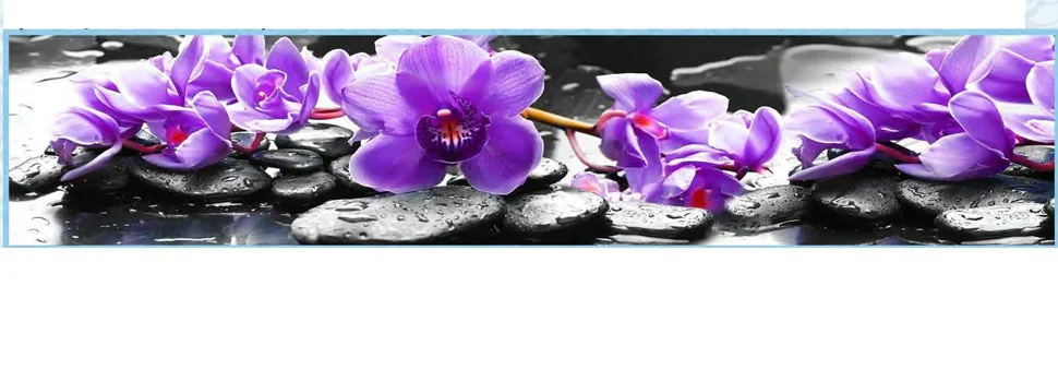 Панель-фартук АВС УФ-печать лак Цветы51 Фиолетовые орхидеи 3000*600*1,5мм ЛАК 2 Оптион