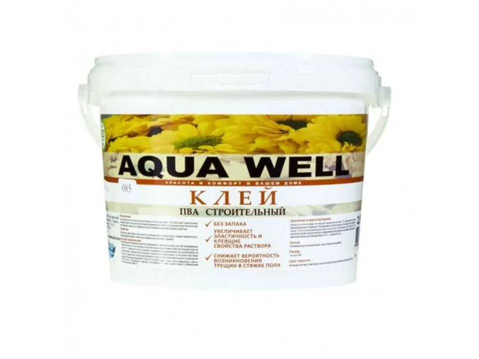 Клей ПВА строительный Aqua Well 0,9 кг