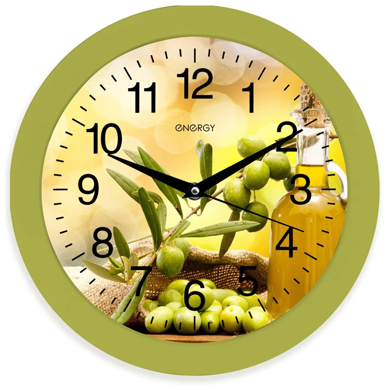 Часы настенные кварцевые ENERGY ЕС-100 оливки