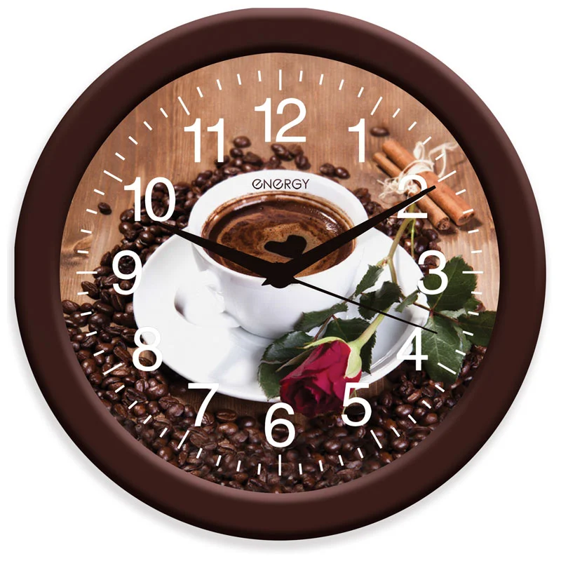Часы настенные кварцевые ENERGY ЕС-101 кофе