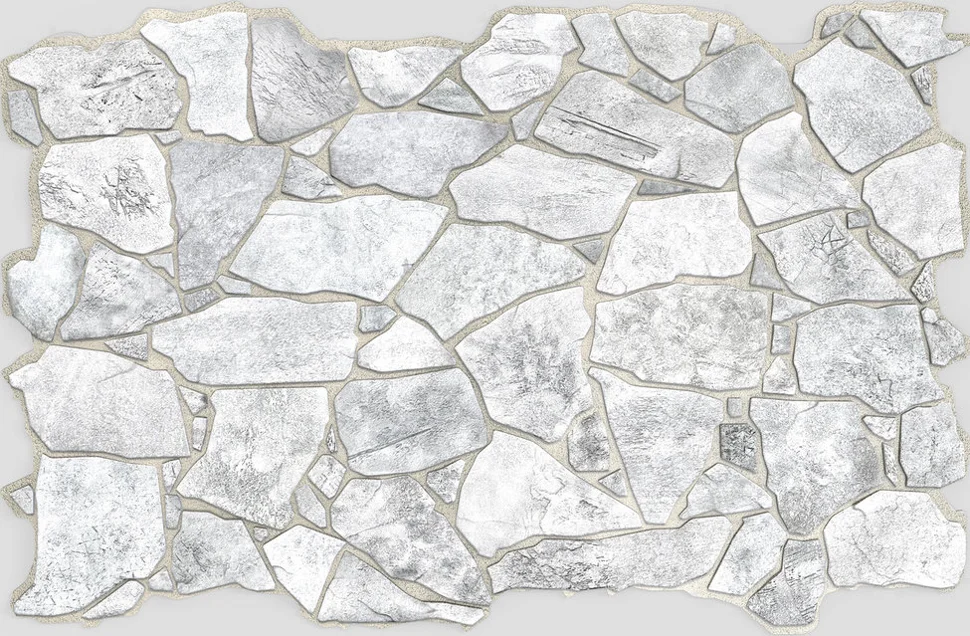 Панель листовая ПВХ «Премиум» камень Дикий серый 984х633 (пленка 0,6мм) Регул
