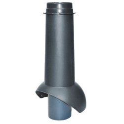 Выход канализации KROVENT Pipe-VT 110is черный 110/125/450, высота 450мм внешний Ø125мм