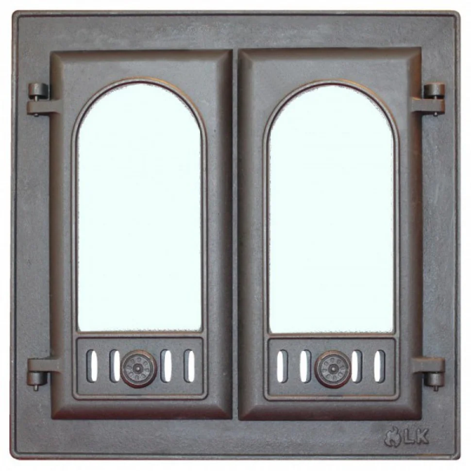 Дверца каминная со стеклом (двухстворчатая) 300 LK 500х500мм