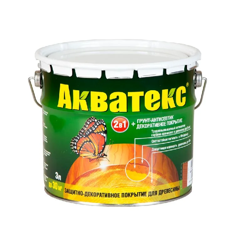 Основа алкидная Акватекс 2 в 1 - ваниль 3л УФ-защита, влажн. древесина 40%