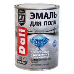 Эмаль для пола cерая (RAL 7040) 0,8л DALI