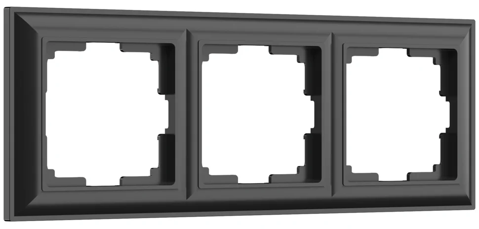 Рамка 3-местная Werkel Fiore, черный матовый, WL14-Frame-03, W0032208