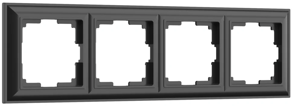 Рамка 4-местная Werkel Fiore, черный матовый, WL14-Frame-04, W0042208