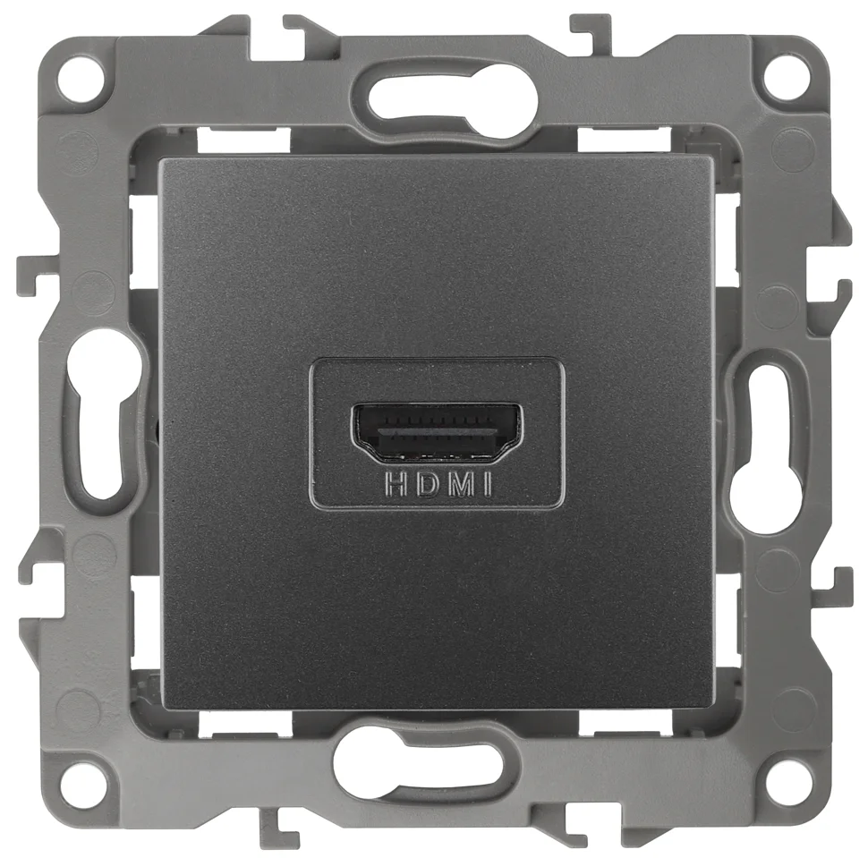 Розетка HDMI Эра12 IP20, графит, арт.12-3114-12