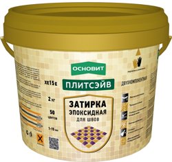 Затирка эпоксидная ОСНОВИТ Плитсэйв XE15 E цвет 023 графит 2 кг