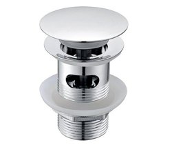 Клапан донный WasserKRAFT Push-up A024 с переливом, латунь