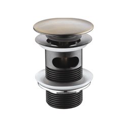 Клапан донный WasserKRAFT Push-up A046 с переливом, латунь, светлая бронза