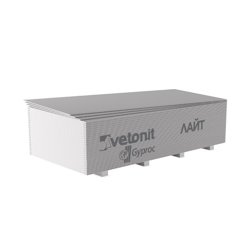 Гипсокартон ГКЛ Vetonit (Gyproc) Лайт ГСП-А-УК обычный 2500*1200*9,5 мм