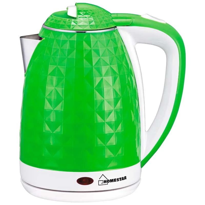 Чайник HOMESTAR HS-1015 1,8 л, двойной корпус, зелено-белый