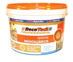 Краска ВД интерьерная моющаяся матовая латексная DecoTech 3л (4кг) База WA