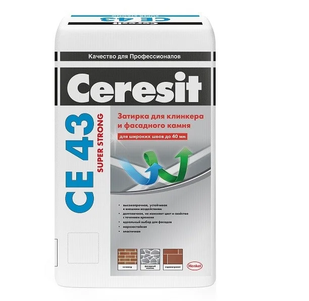 Затирка CERESIT CE 43 для широких швов 07 серый 25 кг