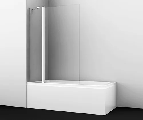 Шторка стеклянная для ванной WasserKraft Berkel 1100(700+400)х1400, распашная, двухстворчатая, арт.48P02-110