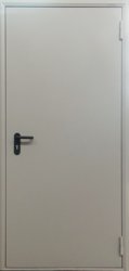 Дверь противопожарная ДПМ-1/ei-60 глухая одностворчатая серая (RAL 7035) 750*2070 Л, порог 40мм (замок, цилиндр, ручка)