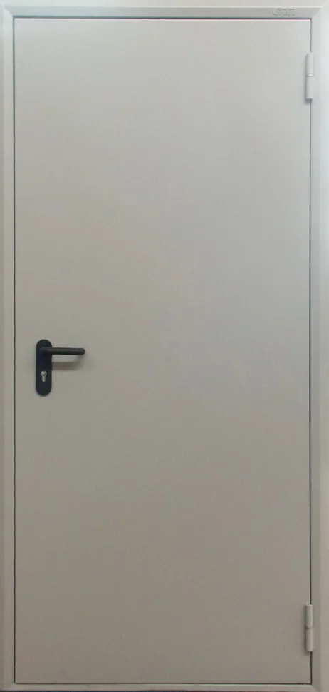 Дверь противопожарная ДПМ-1/ei-60 глухая одностворчатая серая (RAL 7035) 750*2070 Пр, порог 40мм (замок, цилиндр, ручка)