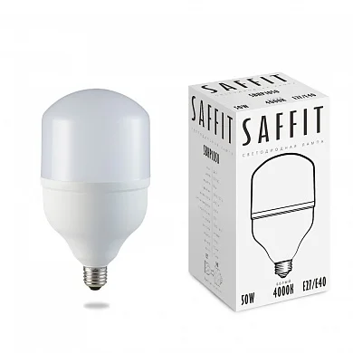 Лампа светодиодная 50W E27-E40 230V 4000K (белый) Колба SAFFIT, SBHP1050