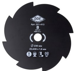 Диск для триммера DDE GRASS CUT 8 зубьев, 230 х 25,4/20 мм (толщина = 1,6 мм)
