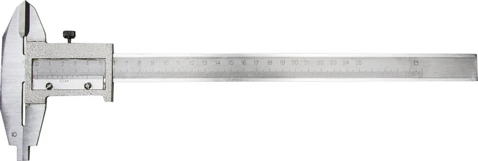 Штангенциркуль металлический тип 1, класс точности 2, 250мм, шаг 0,1мм