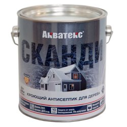 Антисептик кроющий для дерева Акватекс СКАНДИ лакрица 2,5 л