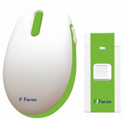 Звонок Feron (36 мелодии) беспроводной электрический, белый, зеленый, E-375