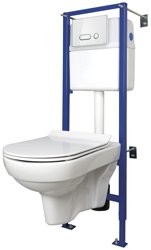 Унитаз подвесной CERSANIT CITY NEW CLEAN ON с инсталляцией LINK PRO, сиденье slim микролифт, кнопка INTERA (БЕЛОЕ СТЕКЛО)