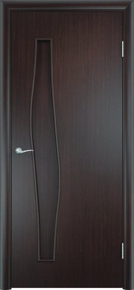 Дверь ВДК Волна венге глухая 80х200, МДФ