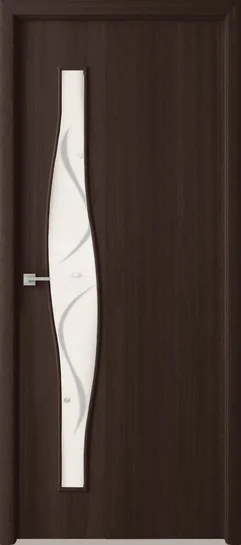 Дверь ВДК Волна венге стекло фьюзинг 60х200, МДФ
