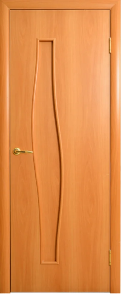 Дверь ВДК Волна миланский орех глухая 70х200, МДФ