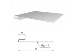 Планка Завершающая простая L-образная PE RAL ** для М/Сайдинга 0.45мм, 65*2м.п.