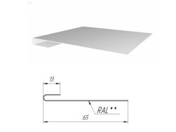 Планка Завершающая простая L-образная PE RAL ** для М/Сайдинга 0.45мм, 65*3м.п.