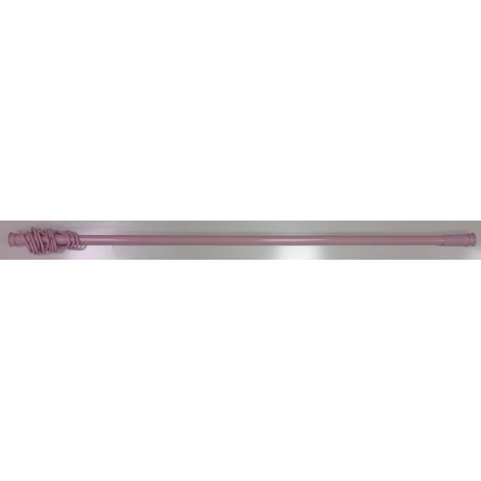 Карниз для ванной ZALEL без пружины с кольцами, розовый, 110-200