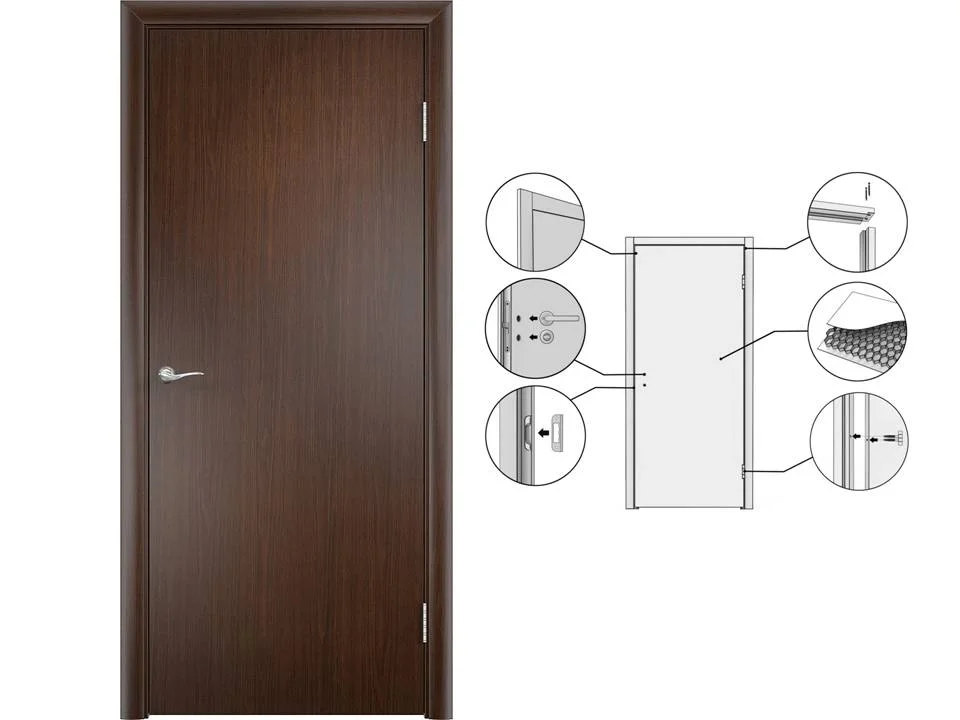 Дверь VERDA Финка с четвертью венге глухая 900(920)*2024(2036) (замок 2014)