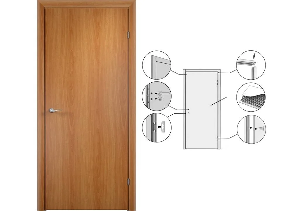 Дверь VERDA Финка с четвертью миланский орех глухая 800(820)*2024(2036) (замок 2014)