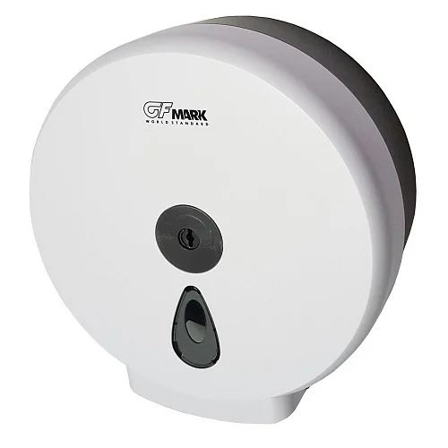 Диспенсер для туалетной бумаги GFmark барабан, пластиковый, белый с глазком и ключем, арт.914