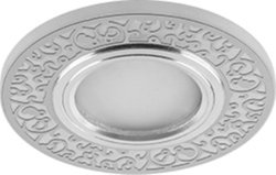 Светильник точечный Feron CD951 со светодиодной подсветкой 15LED*2835 SMD 4000K, MR16 50W G5.3,белый матовый, хром