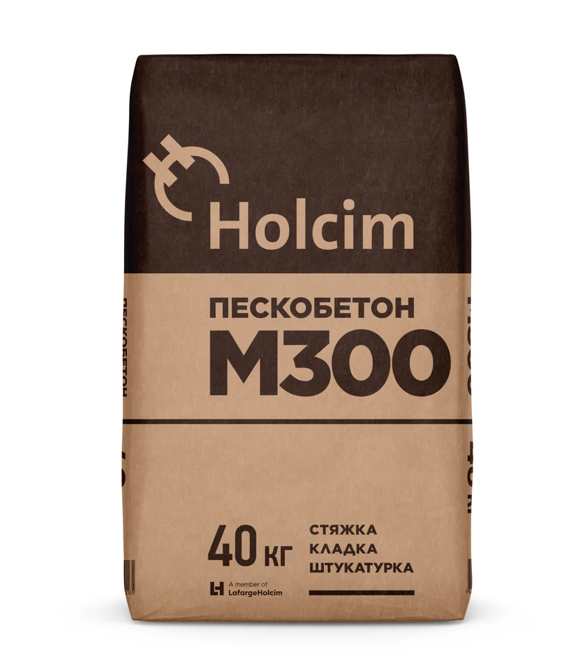 Сухая смесь М-300 пескобетон 40 кг Holcim