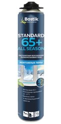 Пена монтажная профессиональная BOSTIK PRO Standart 65+ All Seasons всесезонная 850 мл полиуретановая (Т-ра перевозки не ниже +5град)